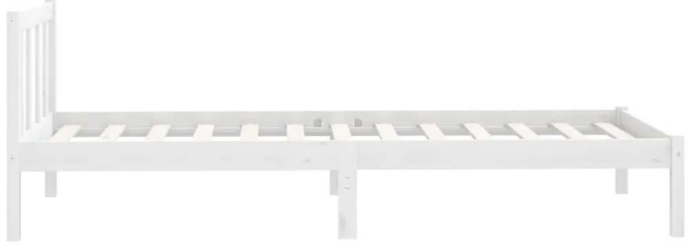 Estrutura de cama solteiro 90x190 cm pinho maciço branco