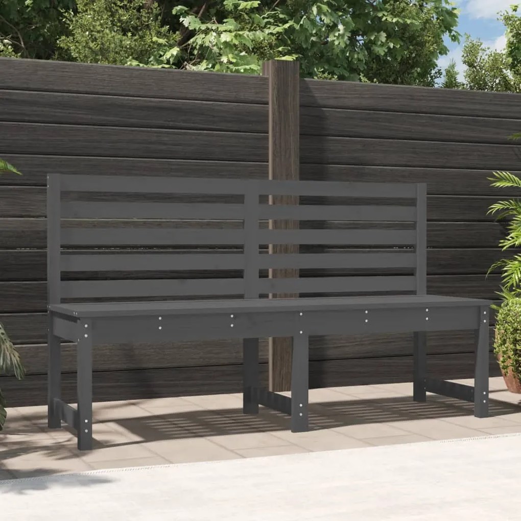 vidaXL Banco de jardim 157,5 cm madeira de pinho maciça cinzento