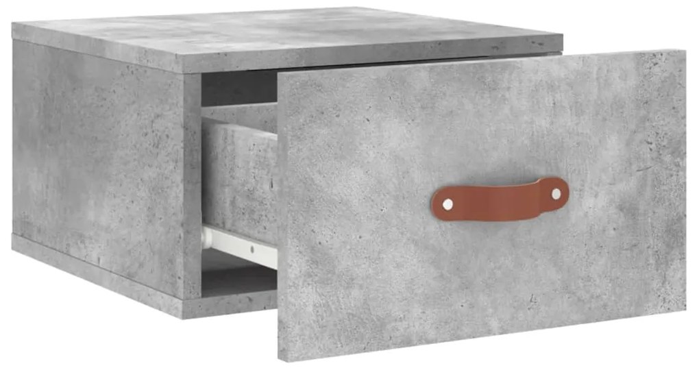 Mesa cabeceira montagem na parede 35x35x20 cm cinzento cimento