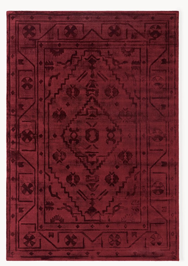 Tapete em viscose artesanal Shaila, vermelho