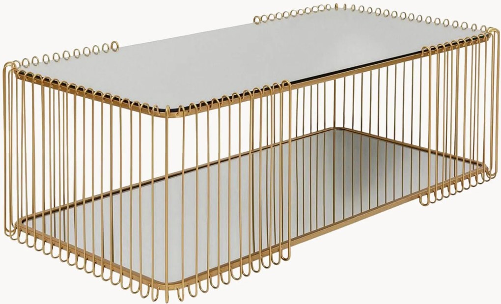 Mesa de centro com tampo de vidro espelhado Wire