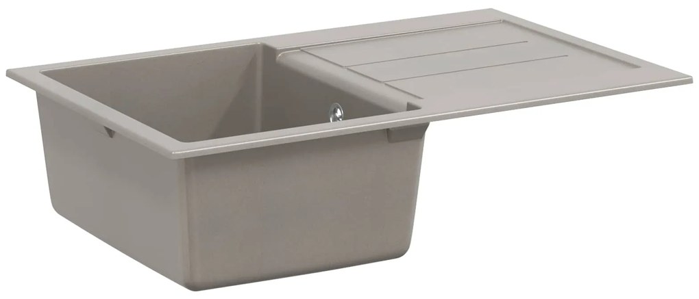 vidaXL Pia Cinzeto 780 x 500 mm 80% Quartzo e 20% Resina