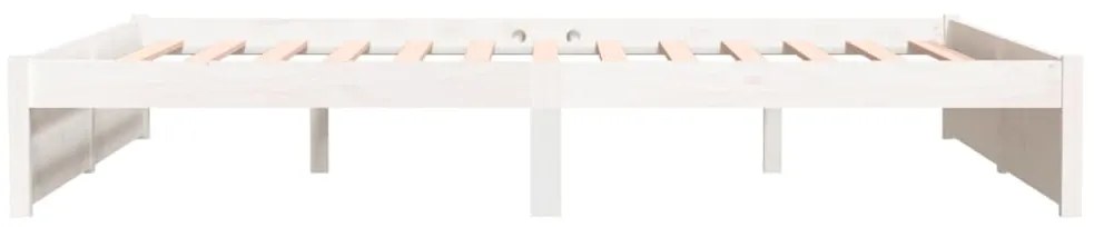 Estrutura de cama 160x200 cm madeira maciça branco