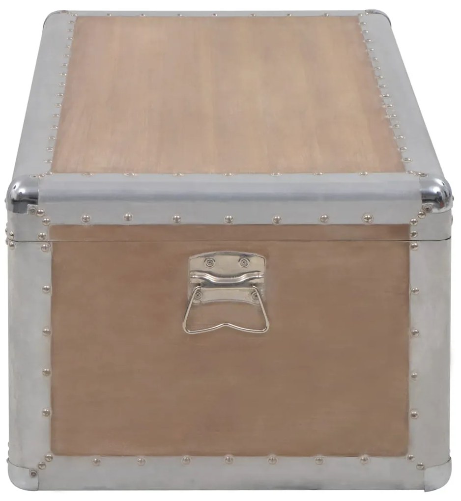 Caixa de arrumação madeira de abeto maciça 91x52x40 cm castanho