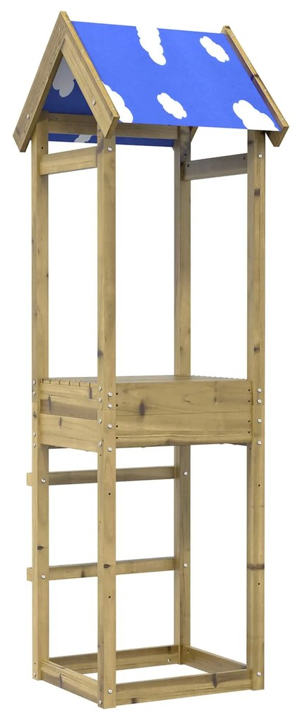 vidaXL Torre de Brincar Castanho Madeira Sólida Impregnada