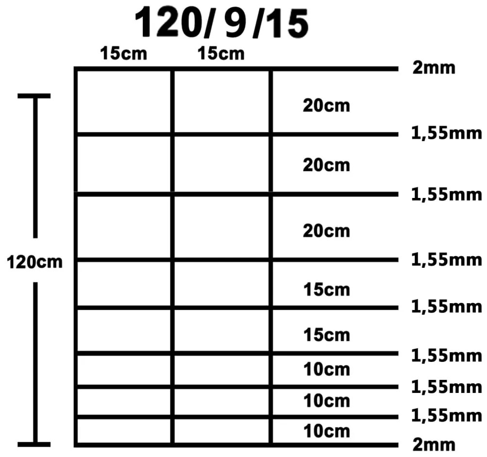 Cerca de jardim 50x1,2 m aço galvanizado prateado
