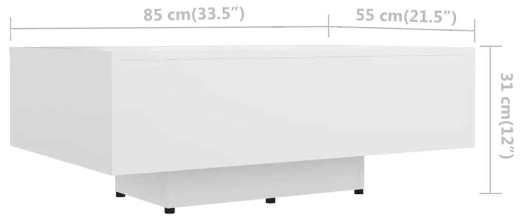 Mesa de centro 85x55x31 cm contraplacado branco