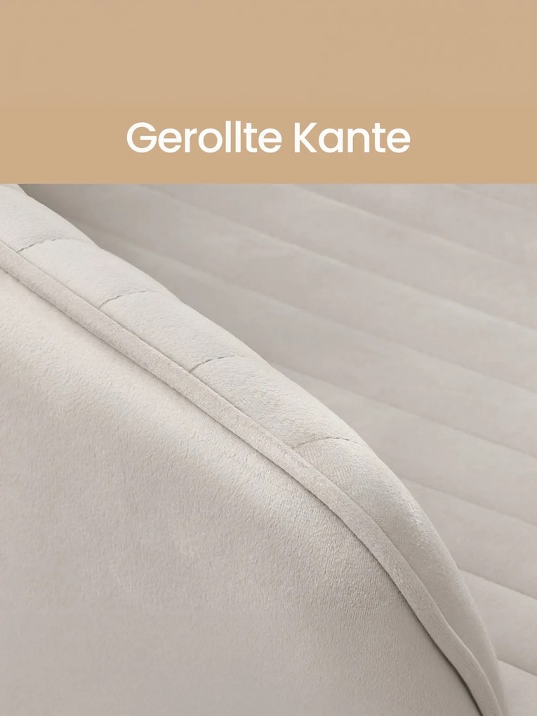 Cadeira de sala de jantar, giratória, em veludo 60 x 60 x 81,5 cm bege-preto