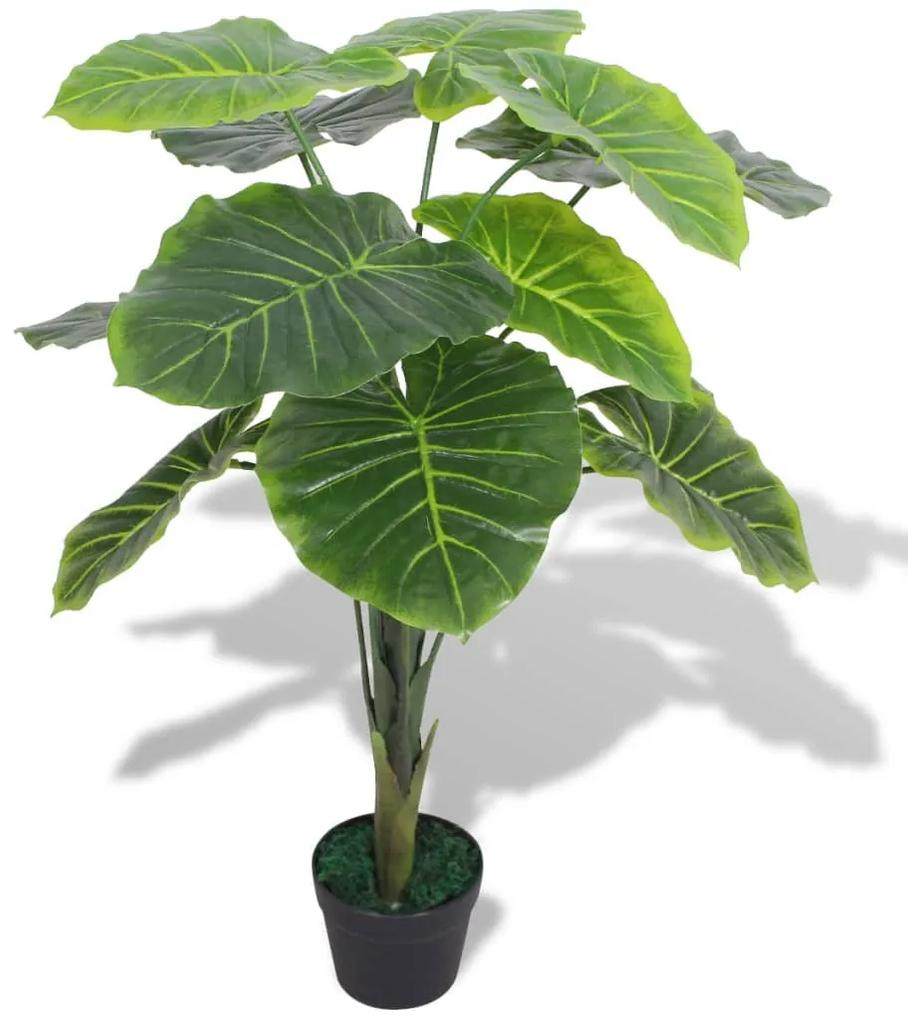 Planta taro artificial com vaso 70 cm verde