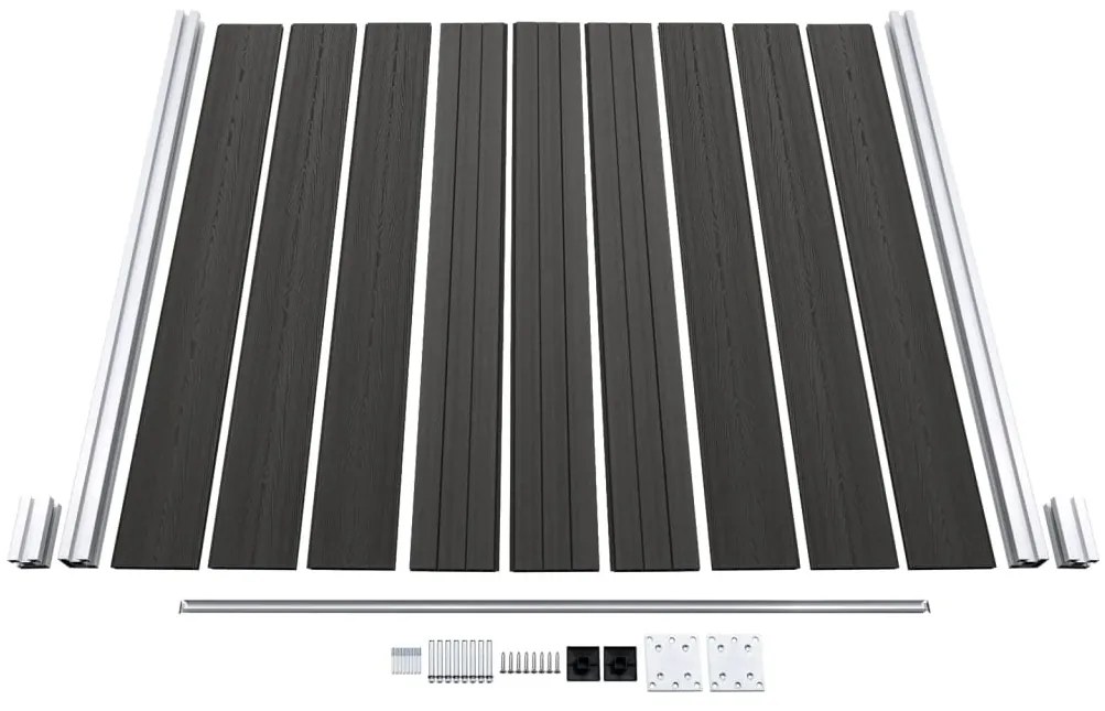 Painel de vedação WPC 180x186 cm preto