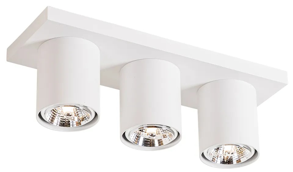 Candeeiro de teto moderno branco 3 luzes - Tubo Moderno