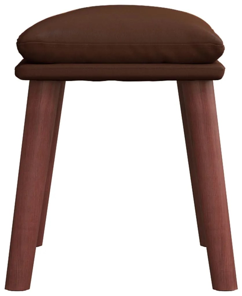 Apoio de pés 45x29,5x35 cm couro artificial castanho
