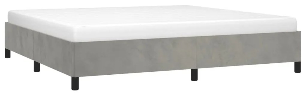 Estrutura de cama 200x200 cm veludo cinzento-claro