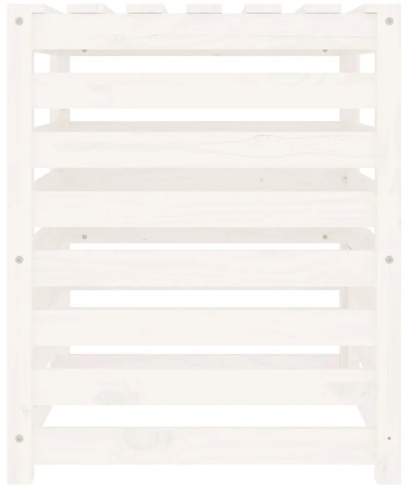 Caixote de compostagem 63,5x63,5x77,5cm pinho maciço branco