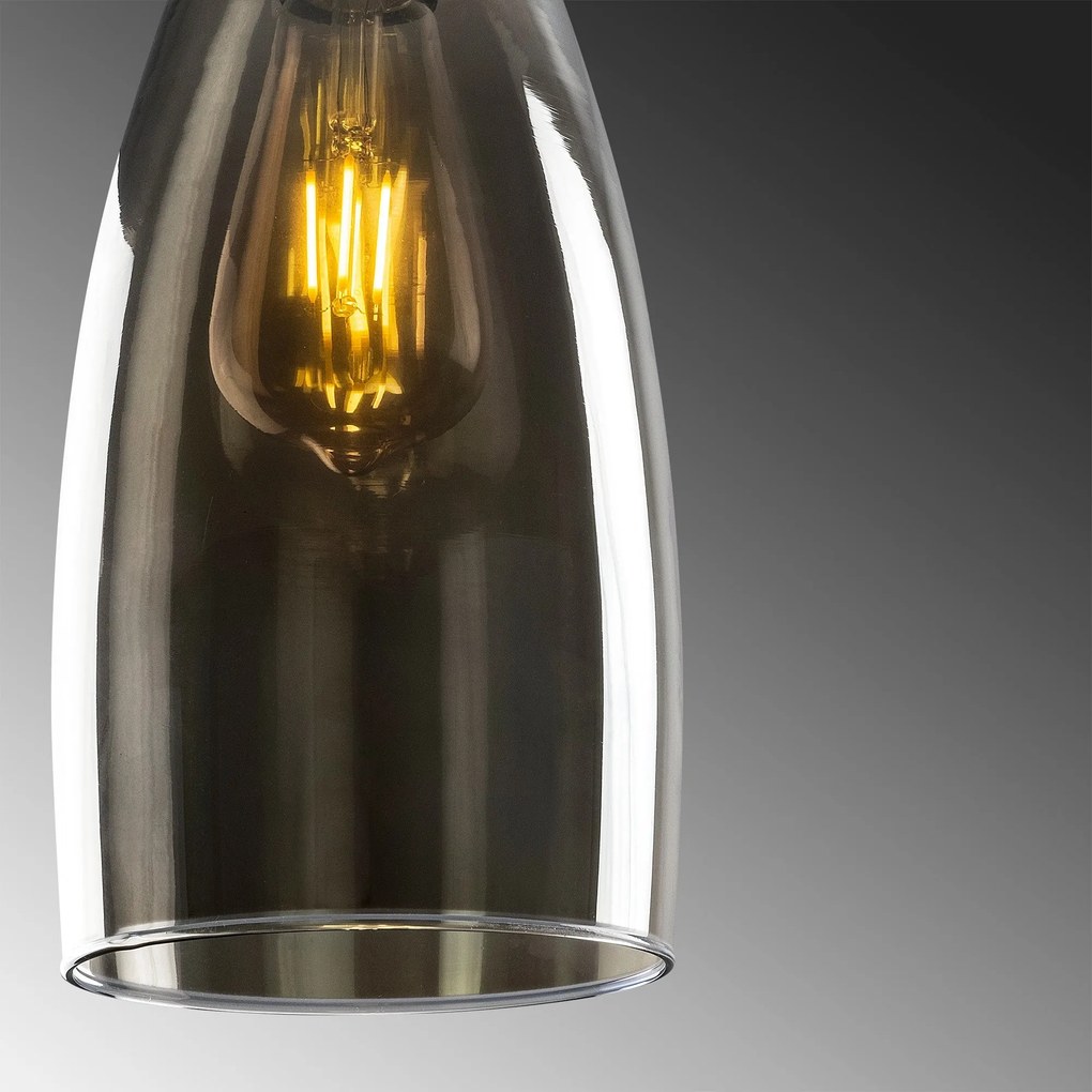 Candeeiro de Teto Smoked – Fumê – 37 x 37 cm