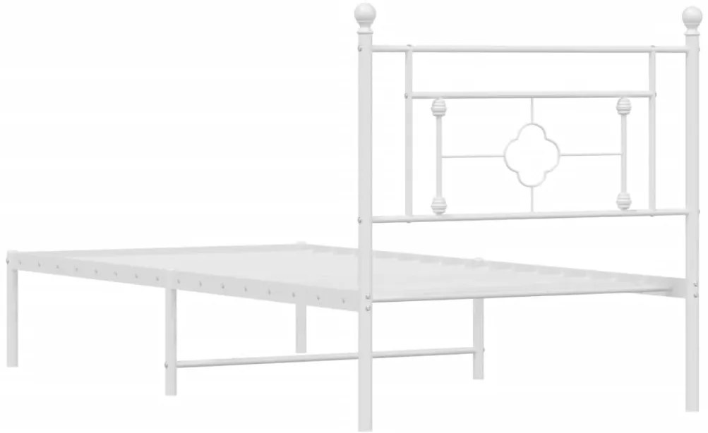 Estrutura de cama com cabeceira 90x200 cm metal branco