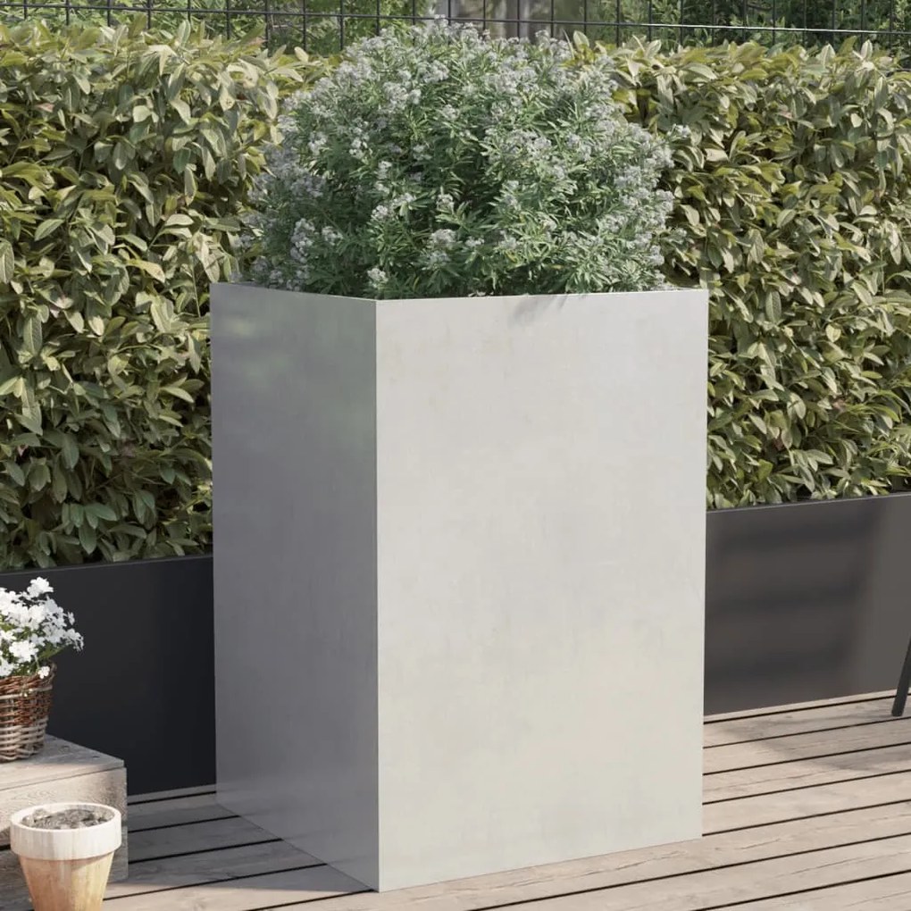 vidaXL Vaso/floreira 52x48x75 cm aço inoxidável prateado