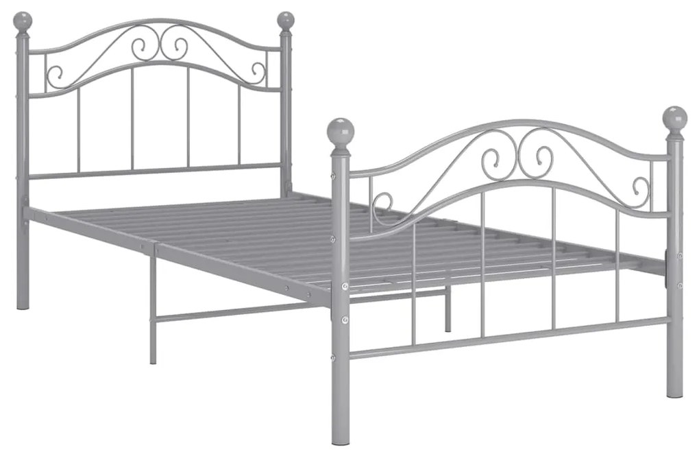 Estrutura de cama 90x200 cm metal cinzento