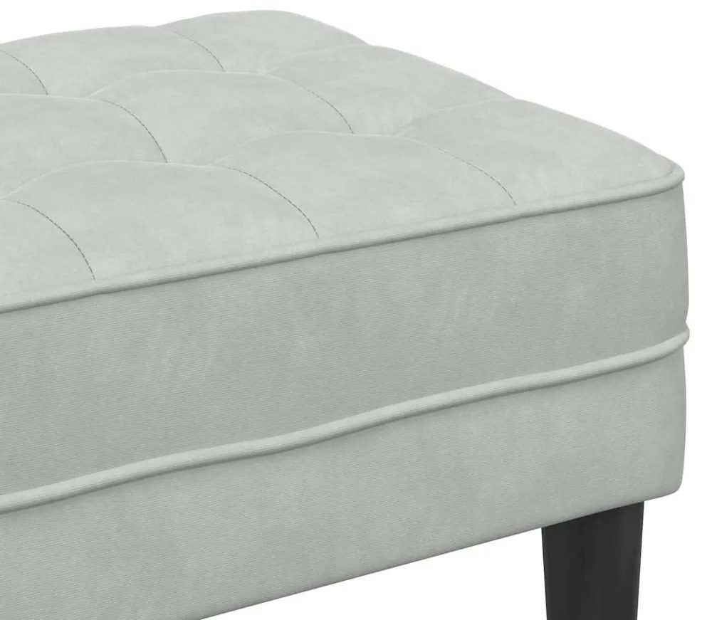 Banco vidaXL Cinza Claro 113 cm Veludo