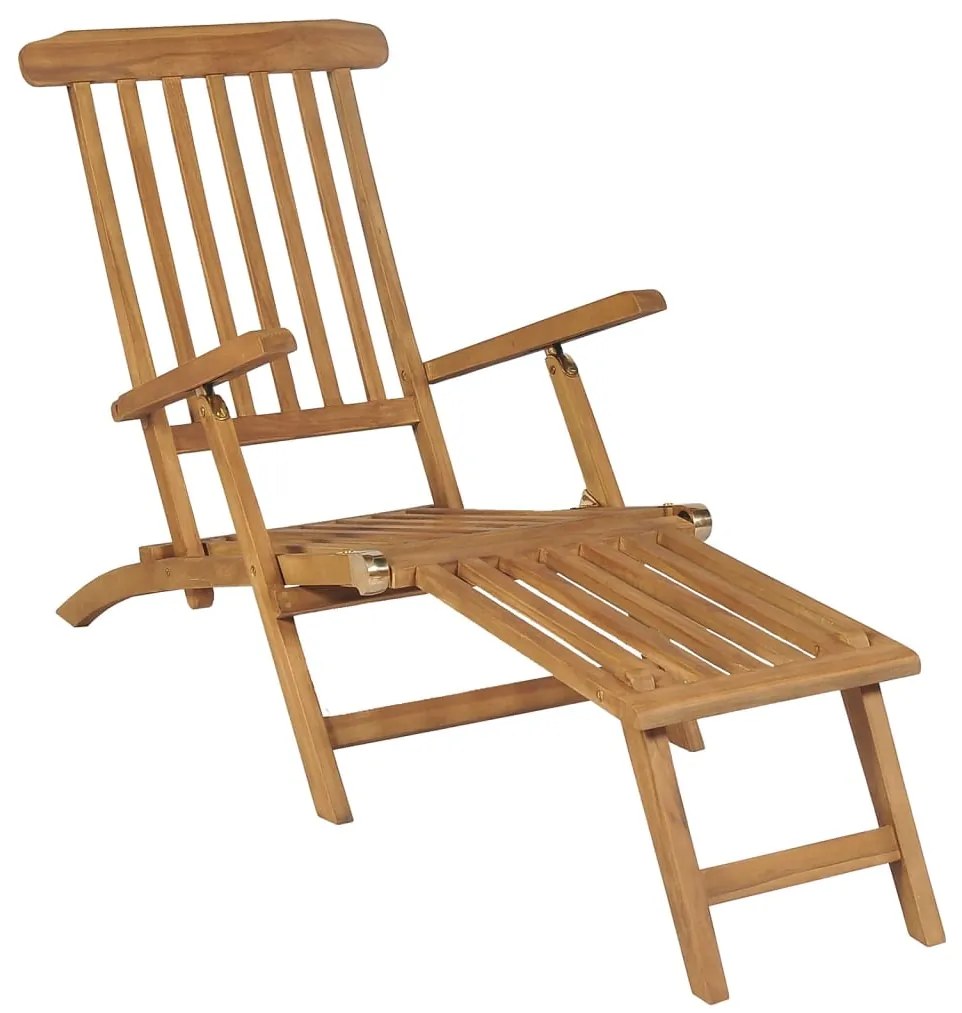 Cadeiras de jardim c/ apoios de pés 2 pcs teca maciça