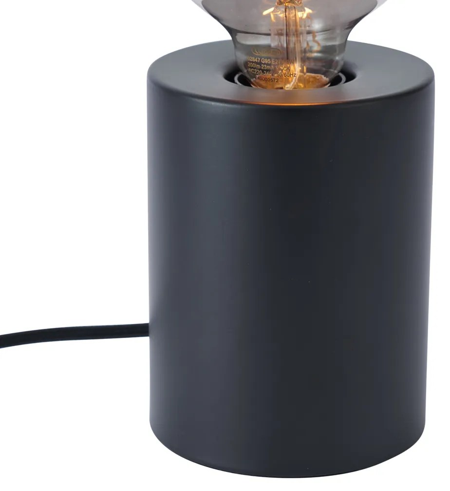 Candeeiro de Mesa Moderno Preto 13cm - Cylinder Moderno
