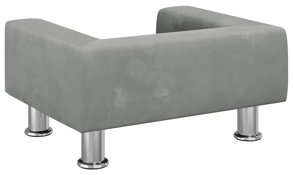 Cama para cães 50x40x26,5 cm veludo cinzento-claro