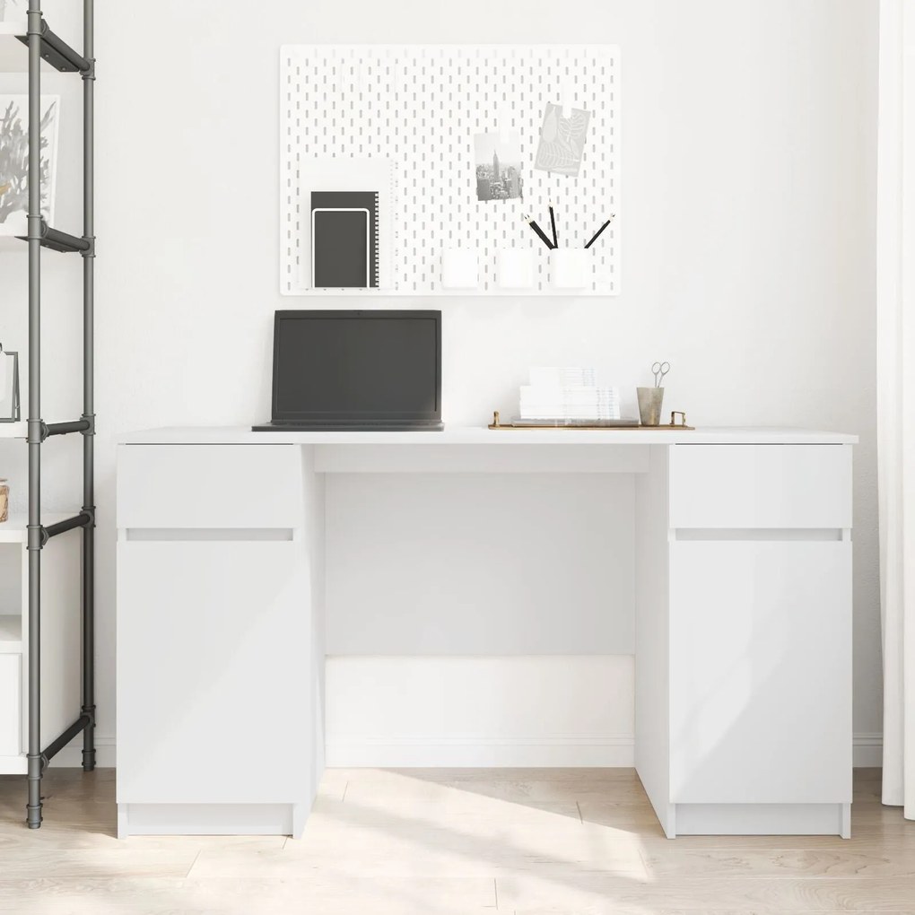 Mesa vidaXL Branca 140x49x76 cm Madeira engenheirada