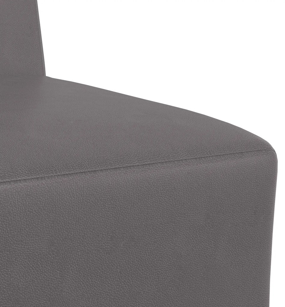 Poltrona sem braços 55 cm couro artificial cinzento