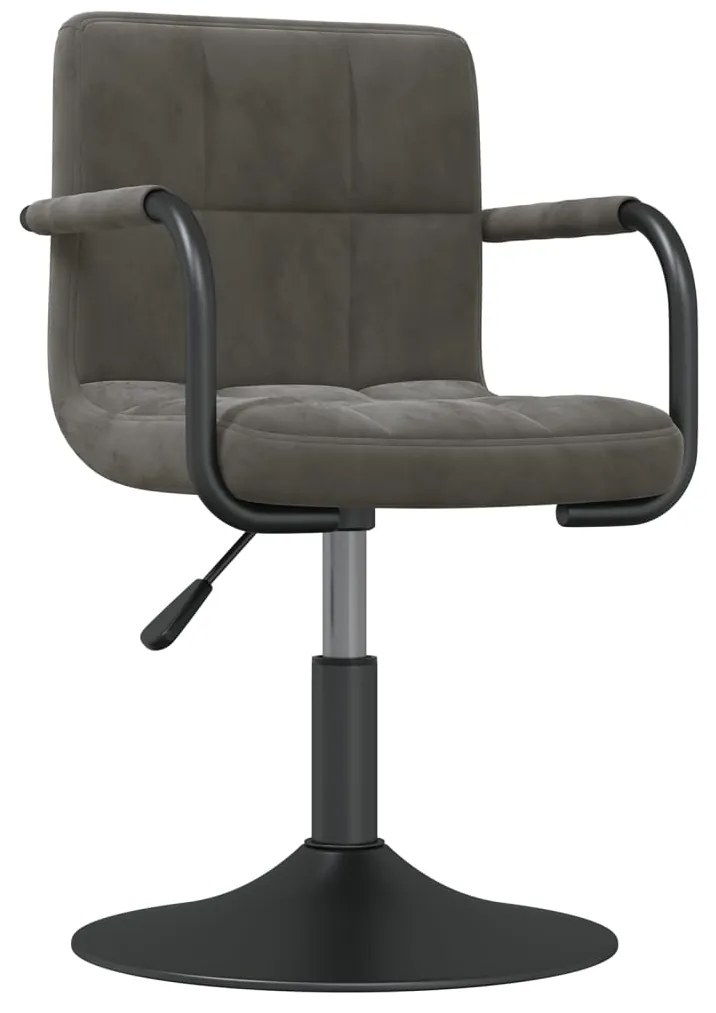 Cadeiras de jantar giratórias 2 pcs veludo cinzento-escuro