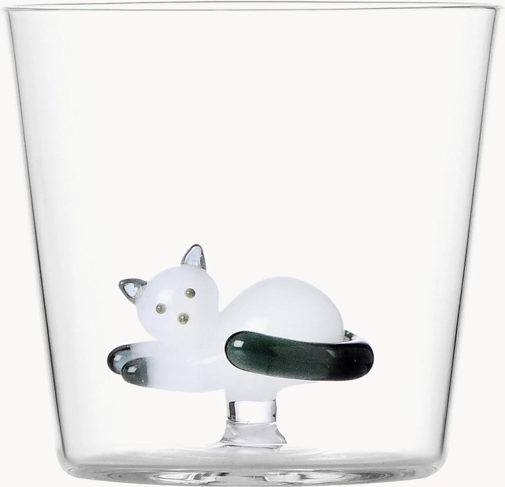 Copo em borosilicato artesanal Tabby Cat