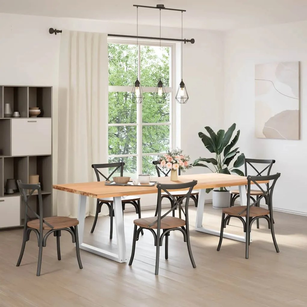 Pés para mesa de jantar em V, 2 peças, branco, 100x(72-73,3) cm, aço