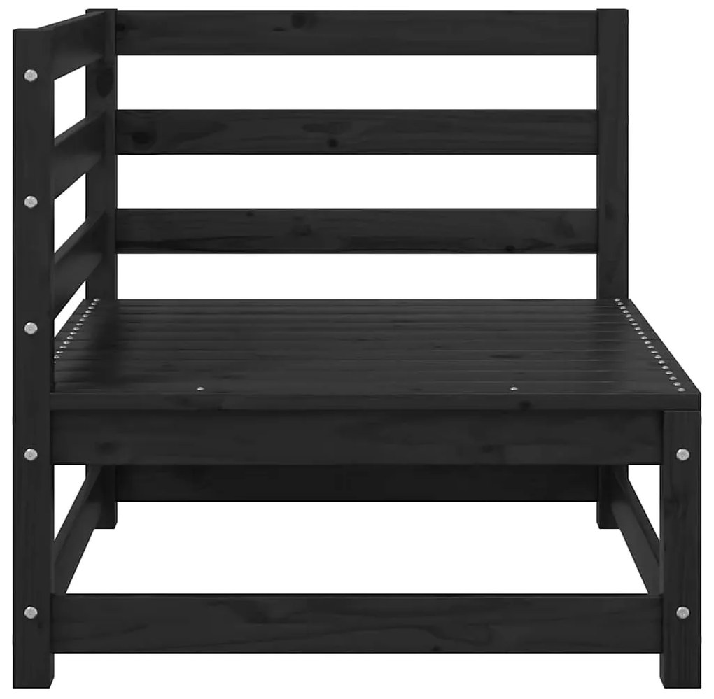 3 pcs conjunto lounge de jardim pinho maciço preto
