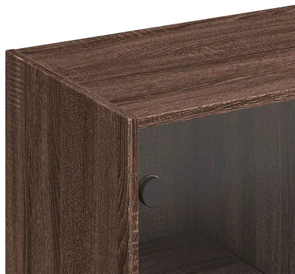 Estante c/ portas 136x37x142cm deriv. madeira carvalho castanho