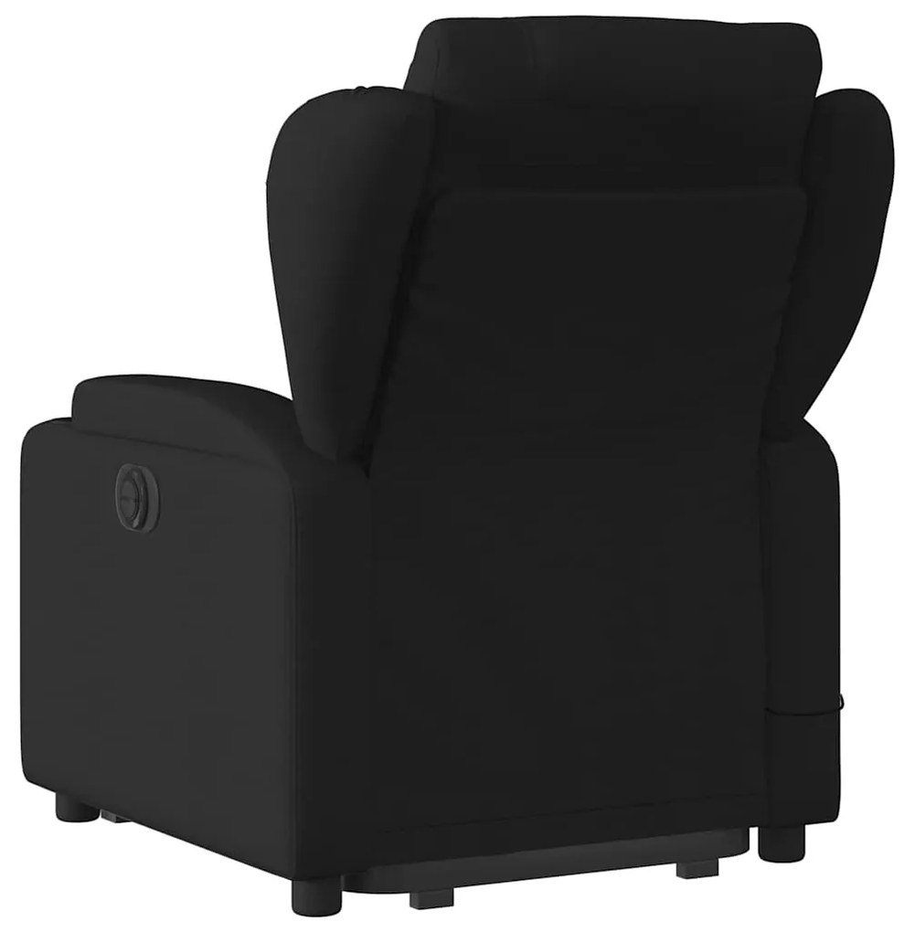Poltrona elétrica elevatória massagens tecido preto