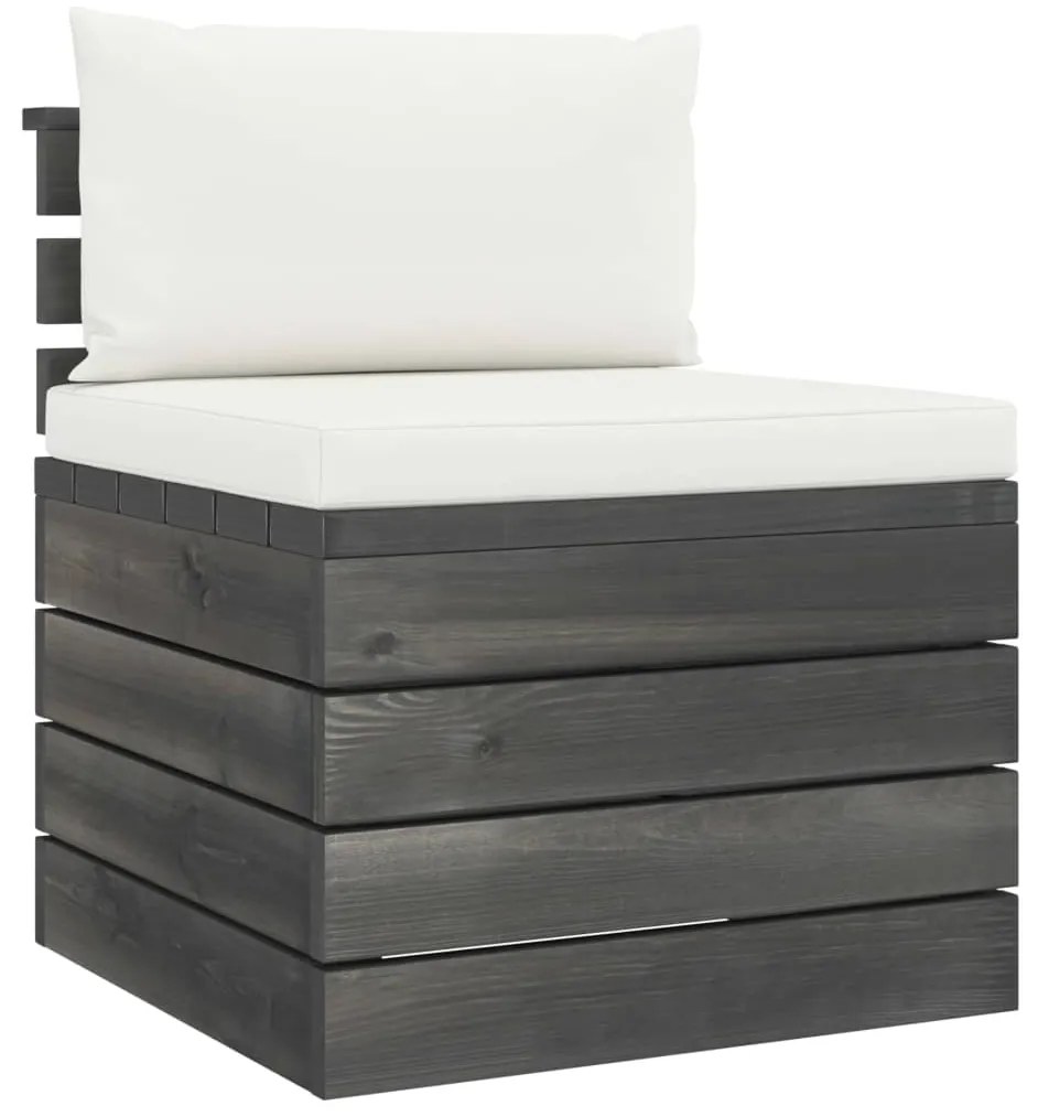 2 pcs conjunto lounge de paletes com almofadões pinho maciço