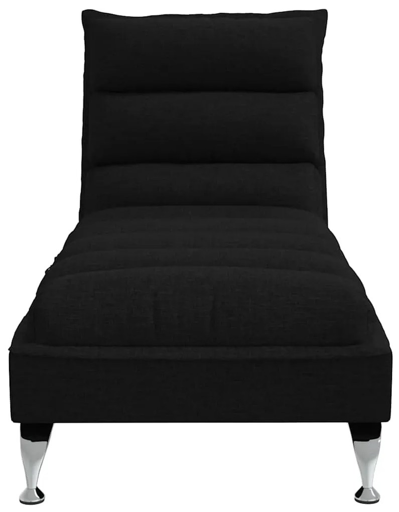 Chaise lounge de massagem com almofadões tecido preto