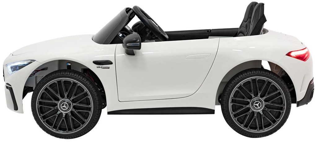 Carro elétrico para Crianças 12V 4x4 Mercedes Benz AMG SL63, Rodas Espuma EVA, Assento couro ecológico Branco