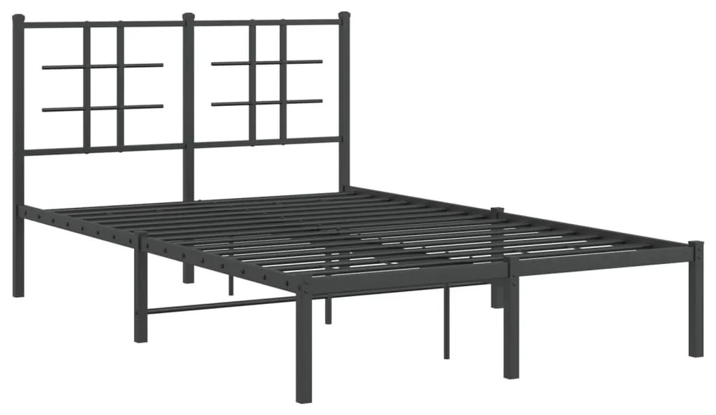 Estrutura de cama com cabeceira 120x190 cm metal preto