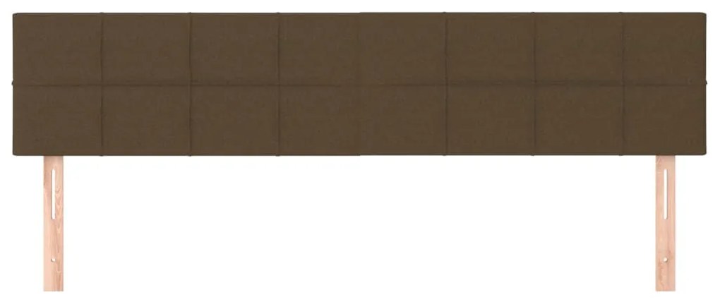 Cabeceira de cama 2 pcs tecido 100x5x78/88 cm castanho -escuro