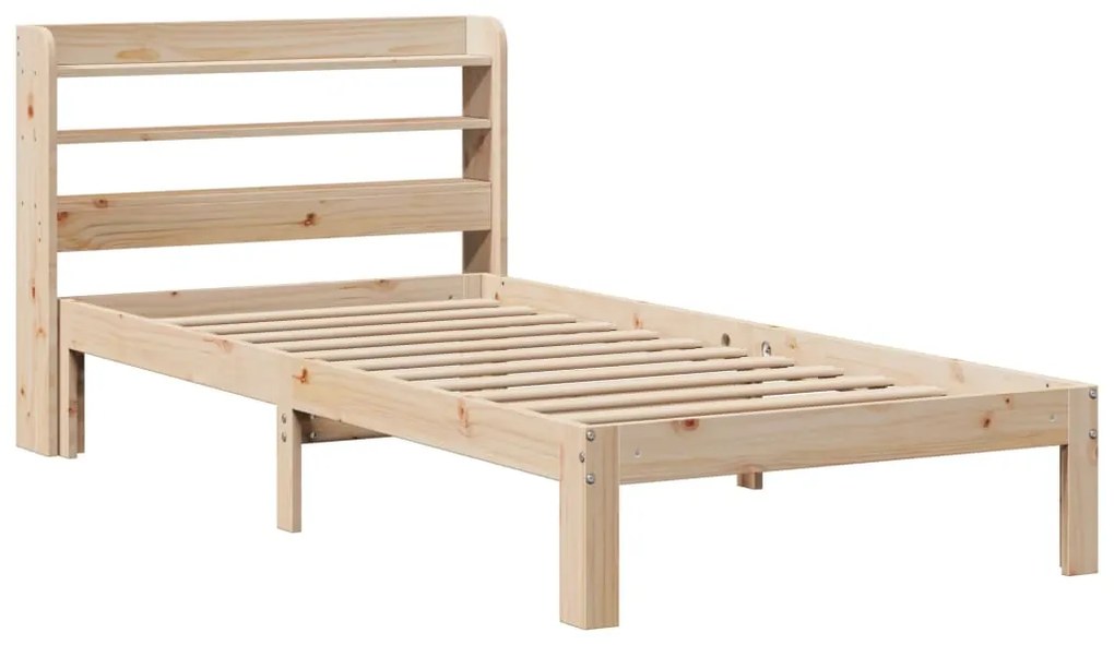 Estrutura de cama com cabeceira 90x190 cm pinho maciço