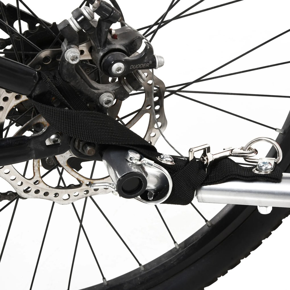 HOMCOM Reboque de Bicicleta 2 EM 1 para crianças de 2 lugares com Amortecedores Convertível em carrinho com barra e kit de corrida 129x85x105cm Vermelho