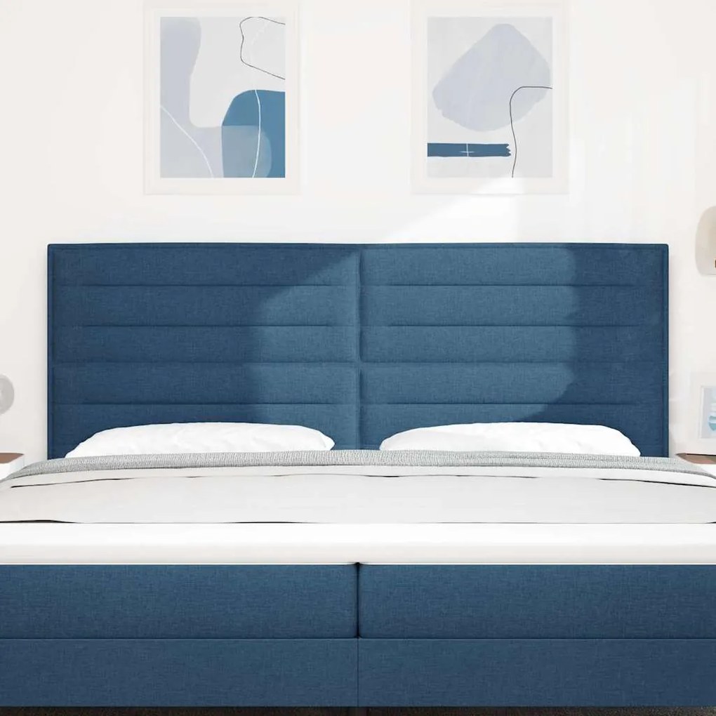 Cabeceira Design Lines Azul 200 cm Tecido