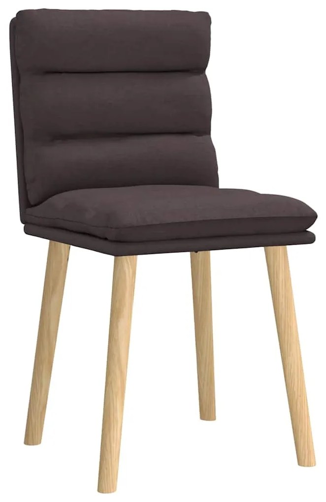 Cadeiras de jantar 2 pcs tecido castanho-escuro