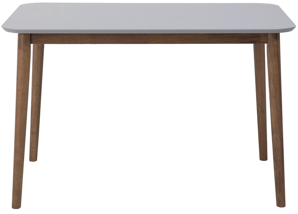 Mesa de refeição cinzenta com pés de madeira 118 x 77 cm MODESTO Beliani