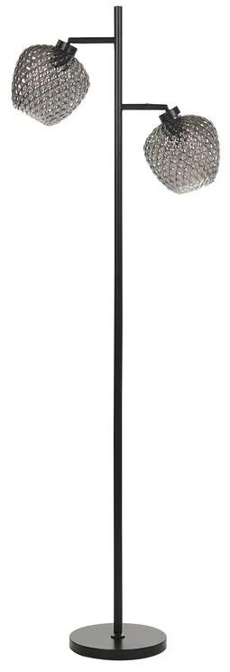 Candeeiro de pé com 2 abajures em metal cinzento 161 cm SHERRY Beliani