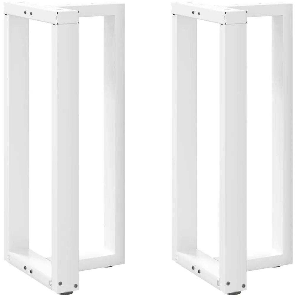 vidaXL Pés de mesa de bar em forma de T, 2 peças, branco, 50x35x(90-91) cm, aço