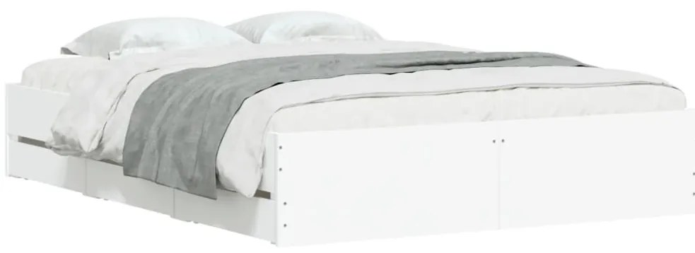 Estrutura de cama c/ gavetas 150x200cm derivados madeira branco