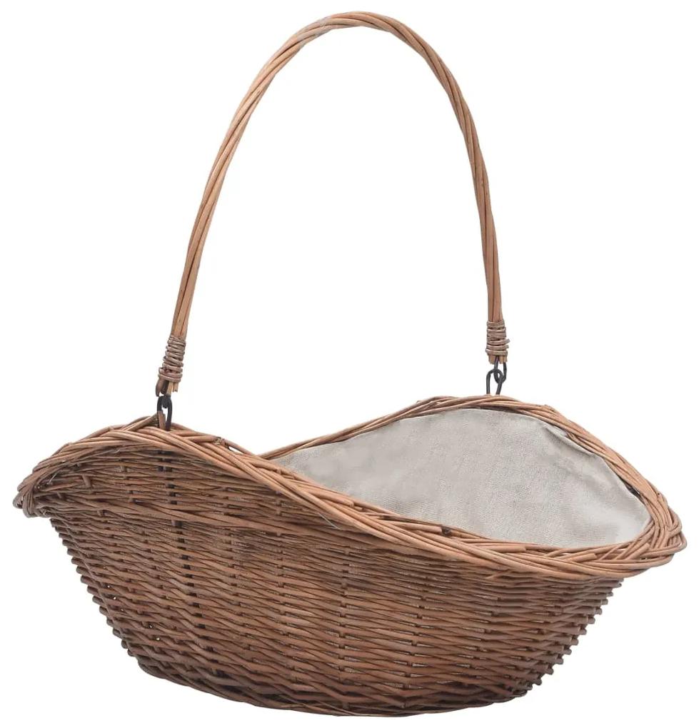 286988 vidaXL 286988  Firewood Basket with Handle 60x44x55 cm Natural Willow