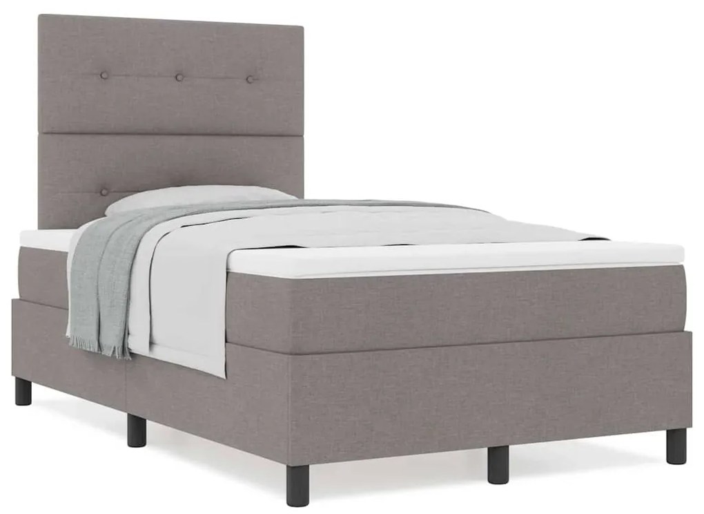 Cama Box Spring com Colchão Taupe Casal Pequena Tecido