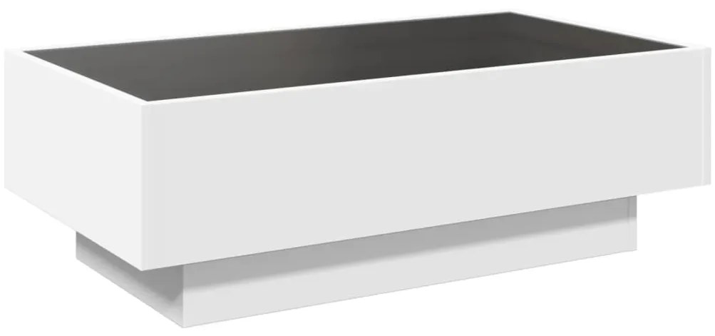 Mesa de centro c/ LEDs 90x50x30 cm derivados de madeira branco